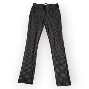 cleo Black Slim Dress Pants with Subtle Pattern
